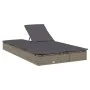 Tumbona 2 personas ratán sintético con cojines gris de vidaXL, Tumbonas - Ref: Foro24-319646, Precio: 266,54 €, Descuento: %