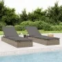 Liegestuhl 1 Stück mit kleinem Rattan-Tisch in Grau von vidaXL, Liegen - Ref: Foro24-319633, Preis: 178,90 €, Rabatt: %