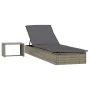 1 sun lounger with gray synthetic rattan table by vidaXL, Loungers - Ref: Foro24-319633, Price: 178,90 €, Discount: %