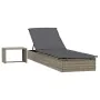 Tumbona 1 ud con mesita ratán sintético gris de vidaXL, Tumbonas - Ref: Foro24-319633, Precio: 178,90 €, Descuento: %