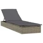 1 sun lounger with gray synthetic rattan table by vidaXL, Loungers - Ref: Foro24-319633, Price: 178,90 €, Discount: %