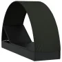 Tumbona con toldo redondo ratán sintético negro 211x57x140 cm de vidaXL, Tumbonas - Ref: Foro24-319644, Precio: 188,65 €, Des...