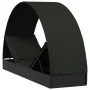 Tumbona con toldo redondo ratán sintético negro 211x57x140 cm de vidaXL, Tumbonas - Ref: Foro24-319644, Precio: 188,65 €, Des...