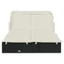 Double sun lounger with foldable canopy, made of black PE rattan, measuring 213x118x97 cm. by vidaXL, Loungers - Ref: Foro24-...