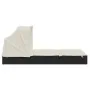 Tumbona 2 personas toldo plegable ratán PE negro 213x118x97 cm de vidaXL, Tumbonas - Ref: Foro24-319650, Precio: 280,83 €, De...