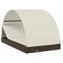 Tumbona 2 personas toldo redondo ratán PE marrón 211x112x140 cm de vidaXL, Tumbonas - Ref: Foro24-319653, Precio: 307,33 €, D...