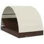 Tumbona 2 personas toldo redondo ratán PE marrón 211x112x140 cm de vidaXL, Tumbonas - Ref: Foro24-319653, Precio: 307,33 €, D...