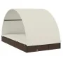 Tumbona 2 personas toldo redondo ratán PE marrón 211x112x140 cm de vidaXL, Tumbonas - Ref: Foro24-319653, Precio: 307,33 €, D...