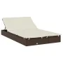 2-person sun lounger with round awning, brown PE rattan, 211x112x140 cm by vidaXL, Loungers - Ref: Foro24-319653, Price: 307,...