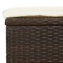 Tumbona 2 personas toldo redondo ratán PE marrón 211x112x140 cm de vidaXL, Tumbonas - Ref: Foro24-319653, Precio: 307,33 €, D...