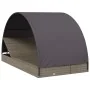 Tumbona 2 personas toldo redondo ratán PE gris 211x112x140 cm de vidaXL, Tumbonas - Ref: Foro24-319655, Precio: 300,91 €, Des...