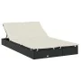 Tumbona 2 personas toldo redondo ratán PE negro 211x112x140 cm de vidaXL, Tumbonas - Ref: Foro24-319654, Precio: 290,42 €, De...