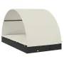 Tumbona 2 personas toldo redondo ratán PE negro 211x112x140 cm de vidaXL, Tumbonas - Ref: Foro24-319654, Precio: 290,42 €, De...