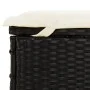 Tumbona 2 personas toldo redondo ratán PE negro 211x112x140 cm de vidaXL, Tumbonas - Ref: Foro24-319654, Precio: 290,42 €, De...