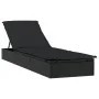 Tumbona 1 ud con cojín ratán sintético negro 201x55x62 cm de vidaXL, Tumbonas - Ref: Foro24-319632, Precio: 165,79 €, Descuen...