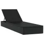 Tumbona 1 ud con cojín ratán sintético negro 201x55x62 cm de vidaXL, Tumbonas - Ref: Foro24-319632, Precio: 165,79 €, Descuen...