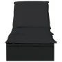 Tumbona 1 ud con cojín ratán sintético negro 201x55x62 cm de vidaXL, Tumbonas - Ref: Foro24-319632, Precio: 165,79 €, Descuen...