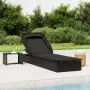 Tumbona con toldo plegable ratán sintético negro 213x63x97cm de vidaXL, Tumbonas - Ref: Foro24-319640, Precio: 159,99 €, Desc...