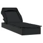 Tumbona con toldo plegable ratán sintético negro 213x63x97cm de vidaXL, Tumbonas - Ref: Foro24-319640, Precio: 159,99 €, Desc...