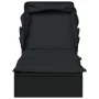Tumbona con toldo plegable ratán sintético negro 213x63x97cm de vidaXL, Tumbonas - Ref: Foro24-319640, Precio: 159,99 €, Desc...