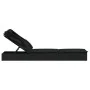 Tumbona con toldo plegable ratán sintético negro 213x63x97cm de vidaXL, Tumbonas - Ref: Foro24-319640, Precio: 159,99 €, Desc...