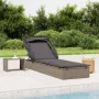 Tumbona con toldo plegable ratán sintético gris 213x63x97cm de vidaXL, Tumbonas - Ref: Foro24-319639, Precio: 190,85 €, Descu...