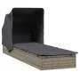 Tumbona con toldo plegable ratán sintético gris 213x63x97cm de vidaXL, Tumbonas - Ref: Foro24-319639, Precio: 190,85 €, Descu...