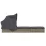Tumbona con toldo plegable ratán sintético gris 213x63x97cm de vidaXL, Tumbonas - Ref: Foro24-319639, Precio: 190,85 €, Descu...
