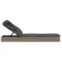 Tumbona con toldo plegable ratán sintético gris 213x63x97cm de vidaXL, Tumbonas - Ref: Foro24-319639, Precio: 190,85 €, Descu...