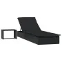 Tumbona 1 ud con mesita ratán sintético negro de vidaXL, Tumbonas - Ref: Foro24-319634, Precio: 181,60 €, Descuento: %