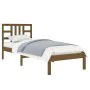 Honey brown solid wood bed frame 100x200 cm by vidaXL, Beds and slatted bases - Ref: Foro24-3105398, Price: 102,33 €, Discoun...