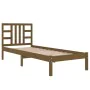 Honey brown solid wood bed frame 100x200 cm by vidaXL, Beds and slatted bases - Ref: Foro24-3105398, Price: 102,33 €, Discoun...
