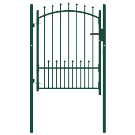 Puerta de valla con picos acero verde 100x125 cm de vidaXL, Puertas de jardín - Ref: Foro24-146394, Precio: 161,96 €, Descuen...