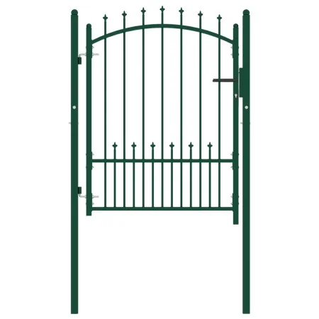 Puerta de valla con picos acero verde 100x125 cm de vidaXL, Puertas de jardín - Ref: Foro24-146394, Precio: 161,96 €, Descuen...