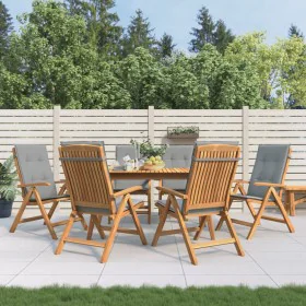 Sillas de jardín reclinables y cojines 6 uds madera maciza teca de vidaXL, Sillas de jardín - Ref: Foro24-3196494, Precio: 1,...