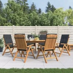 Sillas de jardín reclinables y cojines 6 uds madera maciza teca de vidaXL, Sillas de jardín - Ref: Foro24-3196500, Precio: 1,...