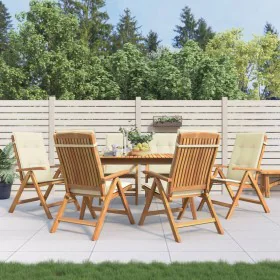 Sillas de jardín reclinables y cojines 6 uds madera maciza teca de vidaXL, Sillas de jardín - Ref: Foro24-3196495, Precio: 1,...