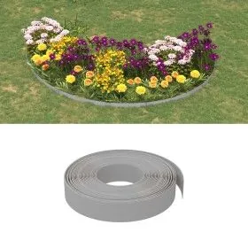 Borduras de jardín 3 uds polietileno gris 10 m 10 cm de vidaXL, Ribetes y bordes para jardín - Ref: Foro24-3155429, Precio: 4...