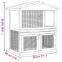 Jaula conejera con 3 puertas madera gris de vidaXL, Jaulas y habitáculos para animales pequeños - Ref: Foro24-170837, Precio:...