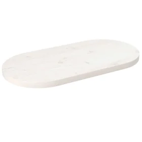 Tablero de mesa ovalado madera maciza pino blanco 80x40x2,5 cm de vidaXL, Tableros para mesas - Ref: Foro24-824351, Precio: 3...