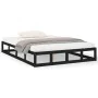 Estructura de cama de madera maciza negra 140x200 cm de vidaXL, Camas y somieres - Ref: Foro24-820800, Precio: 114,55 €, Desc...