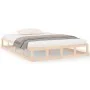 Estructura de cama doble de madera maciza 140x190 cm de vidaXL, Camas y somieres - Ref: Foro24-820841, Precio: 91,68 €, Descu...