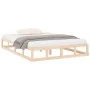 Estructura de cama doble de madera maciza 140x190 cm de vidaXL, Camas y somieres - Ref: Foro24-820841, Precio: 91,68 €, Descu...