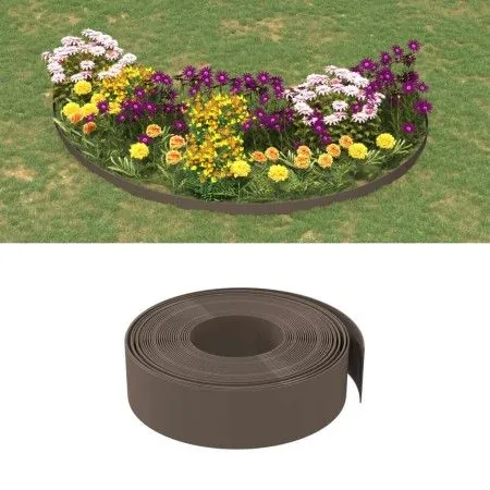 Garden edging 4 pcs brown polyethylene 10 m 15 cm by vidaXL, Garden edging and edging - Ref: Foro24-3155450, Price: 105,54 €,...