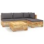 Juego muebles de jardín 5 piezas y cojines madera maciza teca de vidaXL, Conjuntos de jardín - Ref: Foro24-3100856, Precio: 8...