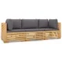 Juego muebles de jardín 3 piezas y cojines madera maciza teca de vidaXL, Conjuntos de jardín - Ref: Foro24-3100866, Precio: 6...