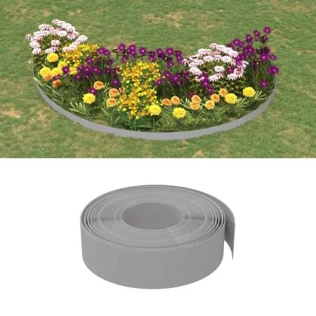 Garden edging 2 pcs gray polyethylene 10 m 15 cm by vidaXL, Garden edging and edging - Ref: Foro24-3155440, Price: 58,52 €, D...