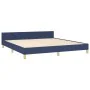 Estructura de cama con cabecero de tela azul 180x200 cm de vidaXL, Camas y somieres - Ref: Foro24-347437, Precio: 127,20 €, D...