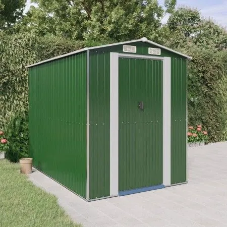 Cobertizo de jardín acero galvanizado verde 192x274x223 cm de vidaXL, Cobertizos - Ref: Foro24-3147428, Precio: 386,89 €, Des...
