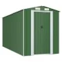 Cobertizo de jardín acero galvanizado verde 192x440x223 cm de vidaXL, Cobertizos - Ref: Foro24-3147430, Precio: 633,45 €, Des...